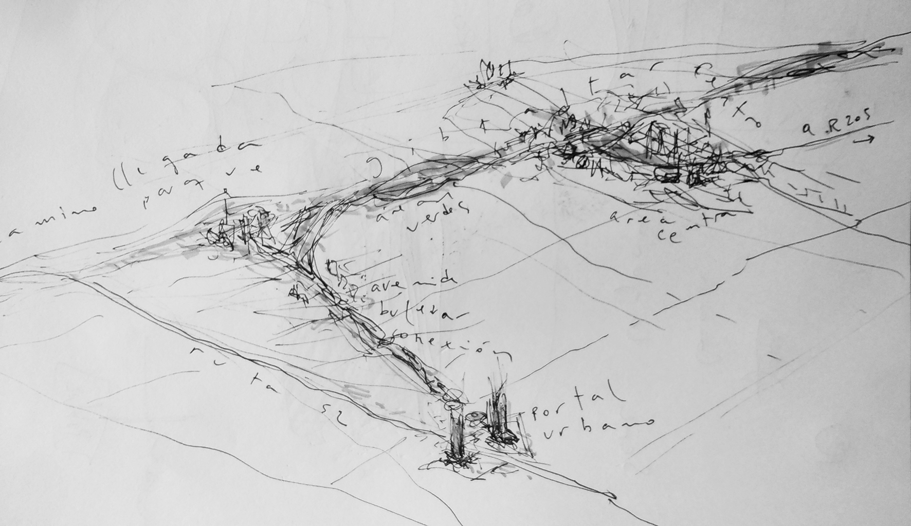 Croquis de proyecto urbano