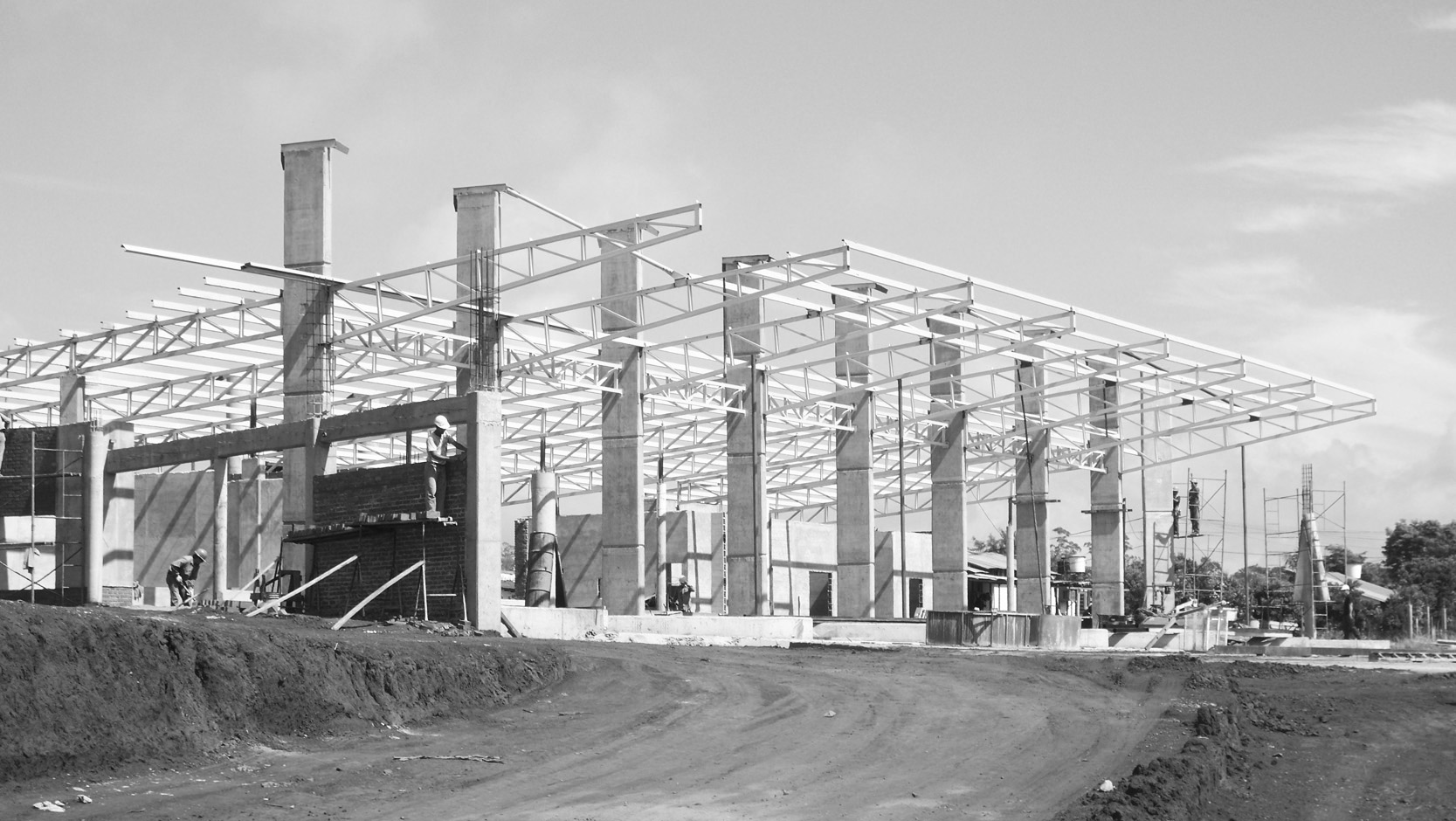 Estructura metálica en construcción